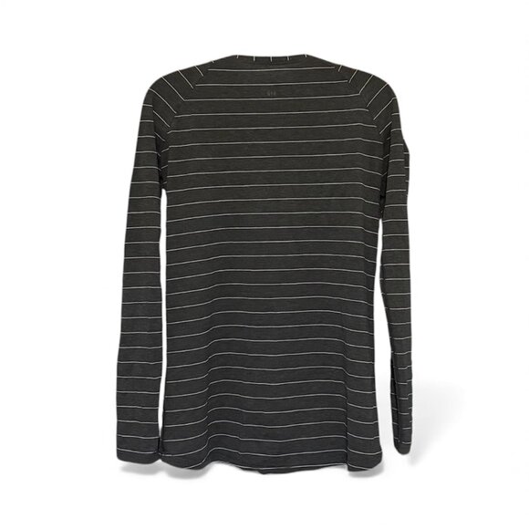 Lululemon Dark Gray Striped Long Sleeve Top - Picture 2 of 3